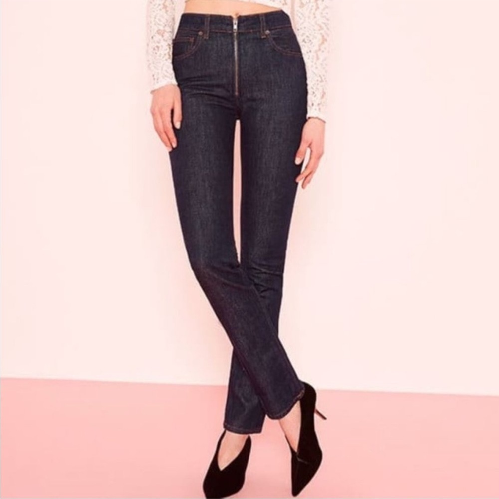 NEW Reformation Brooke High Straight Zip Jeans Sz 26